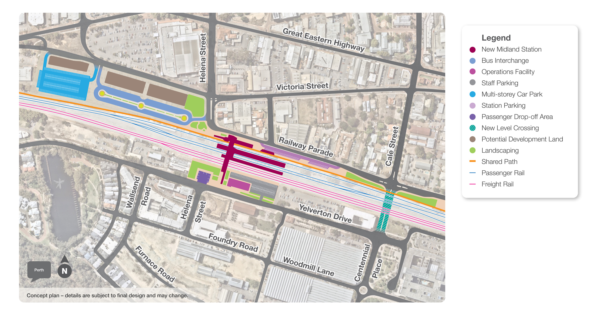 Major construction commences on - Midland Station Map 