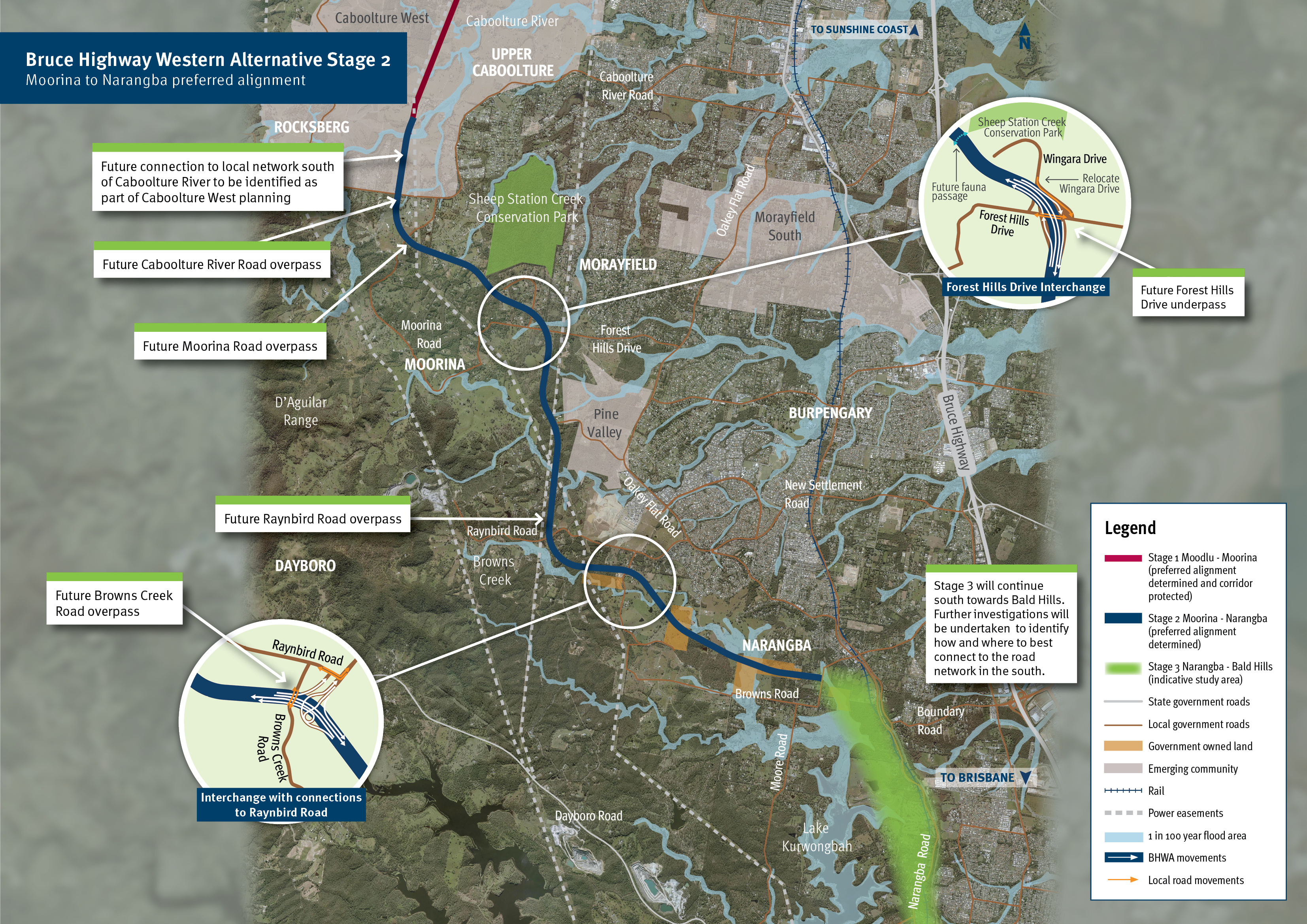 Moorina to Narangba preferred alignment map NOV 2022