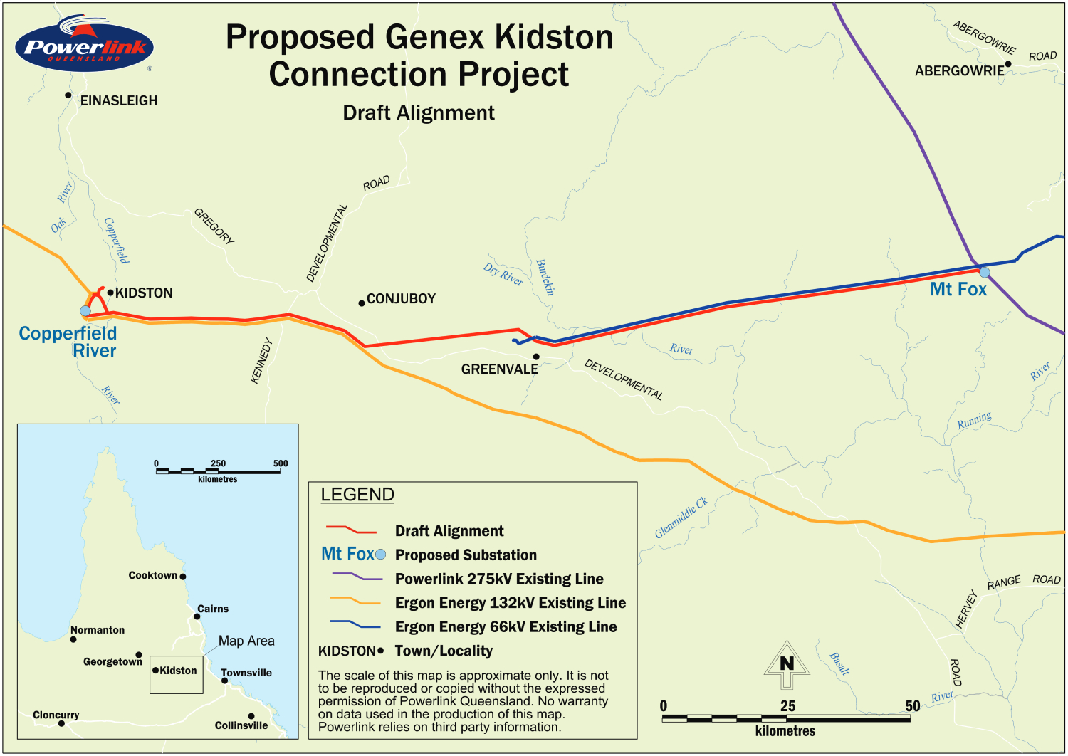 Proposed Genex Kidston Connection Project - Draft Alignment Map (1)