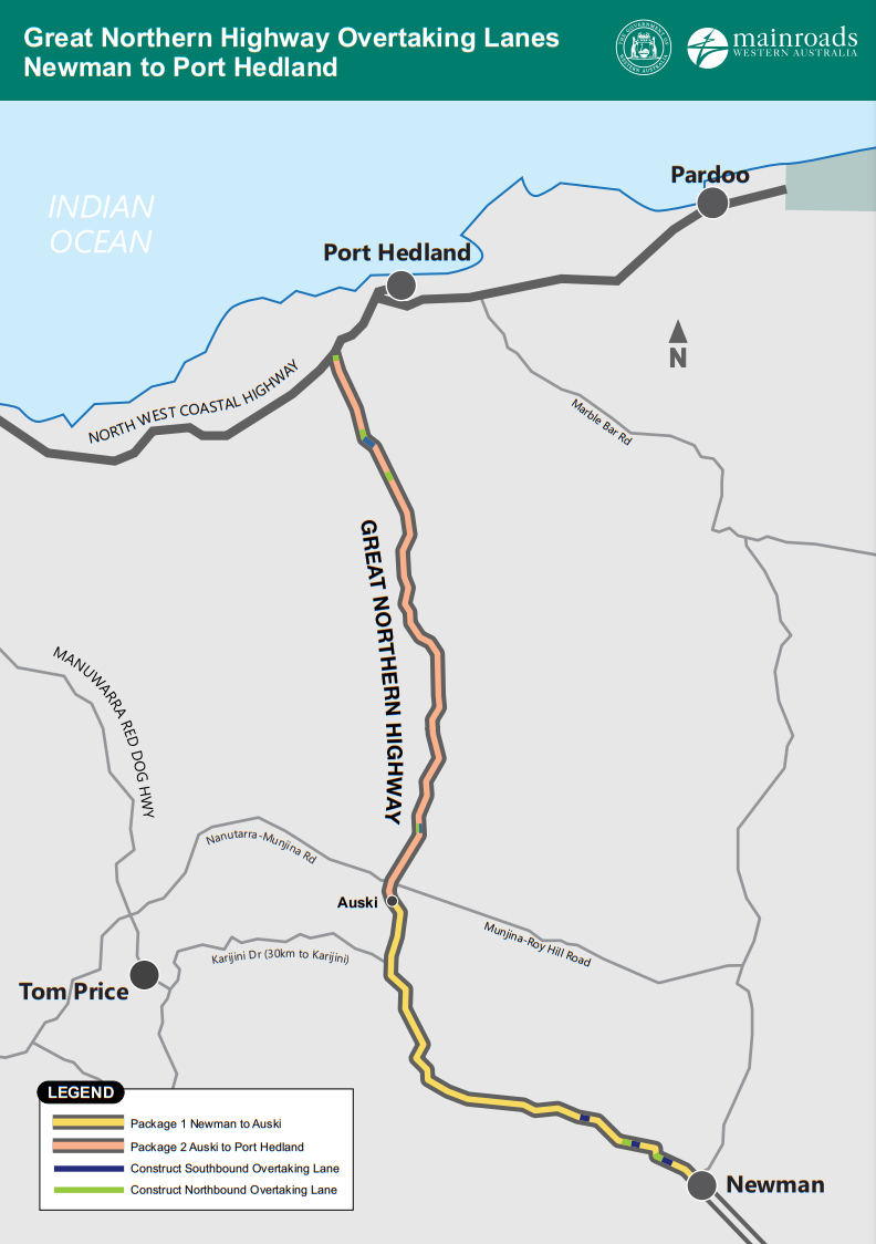 great-northern-highway-overtaking-lanes-map