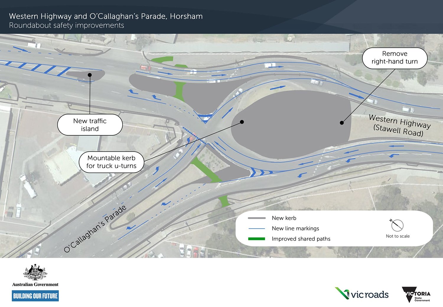 OCallaghans Parade roundabout map