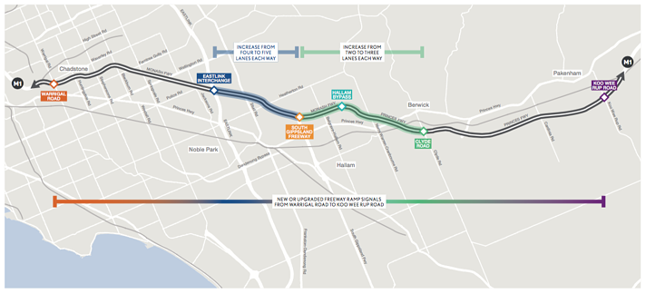 Monash Freeway Upgrade Map