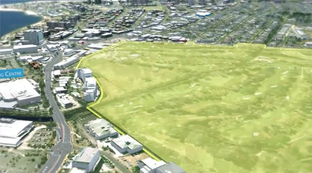 Bird's eye view of the development site