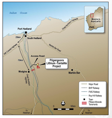 Pilgangoora Project located 120km south of Port Hedland in WA’s Pilbara region