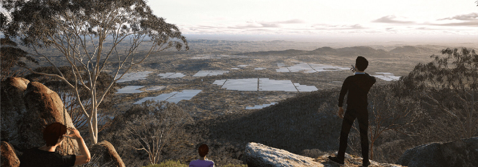 Artist impression of Aldoga Solar Farm (cr: ACCIONA)