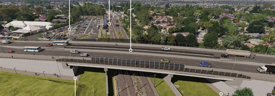 Beams Road level crossing removal (cr: Department of Transport and Main Roads)