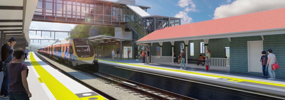 Current render of Bundamba station platform (cr: Queensland Government)