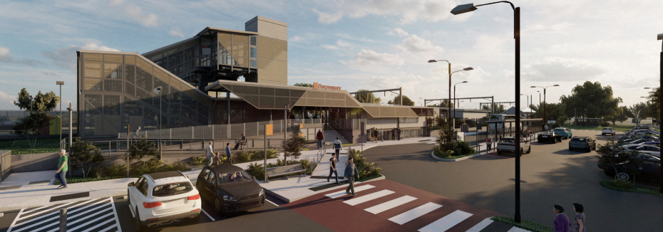 Artist impression of Burpengary station (cr: Queensland Government)
