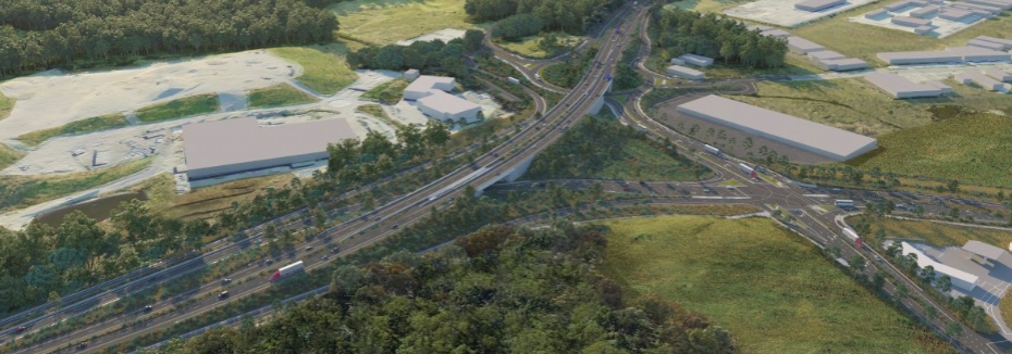 Artist impression of Coffs Harbour Bypass at Englands Road (cr: Pacific Highway Upgrade)