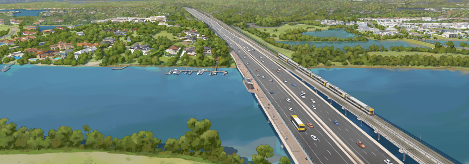 Artist impression of Coomera Connector Stage 1 (cr: Department of Transport and Main Roads)