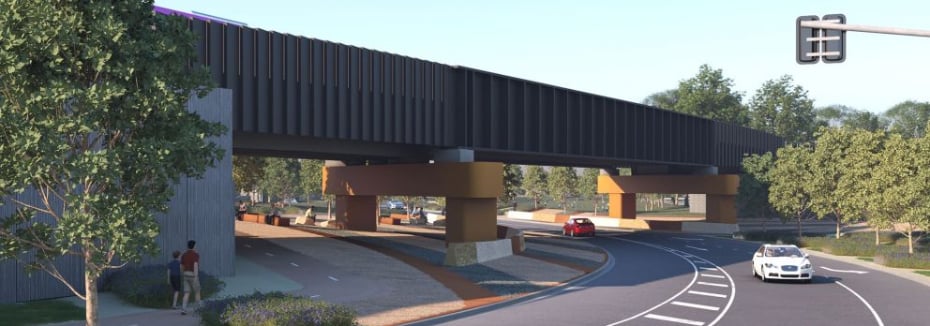 New Fyans Street rail bridge (cr: Victoria's Big Build)