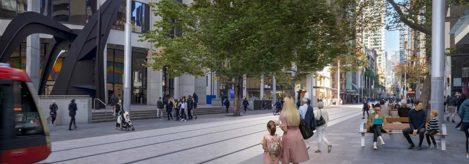 Artist impression of George Street (cr: City of Sydney)