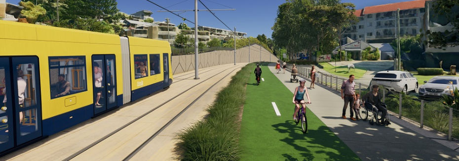 Artist impression of Lanham Street Park (cr: Department of Transport and Main Roads)