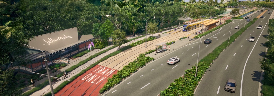 Gold Coast Light Rail Stage 4 (cr: Queensland Government)