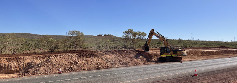 Works to prepare for the overtaking lanes (cr: Main Roads WA)