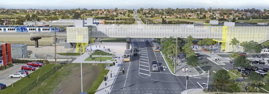 New Hallam Station (cr: Level Crossing Removal Project)