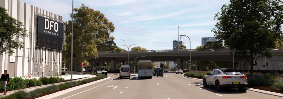 Homebush Bay Drive, Australia Avenue intersection (cr: Transport for NSW)