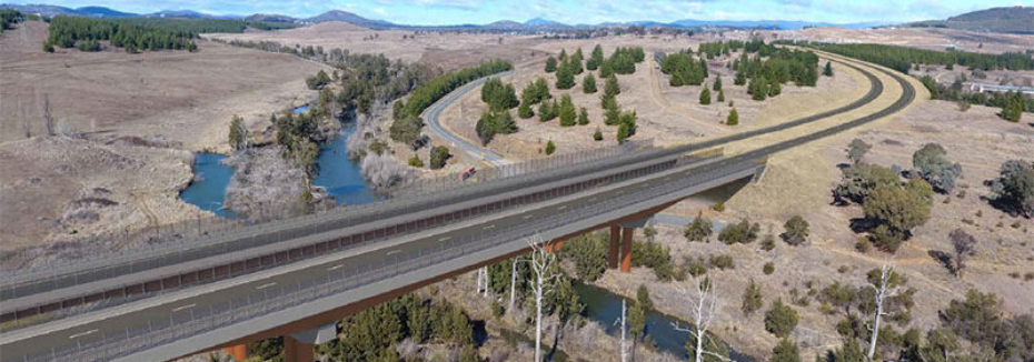 Artist impression of Molonglo River Bridge (cr: Built for CBR)