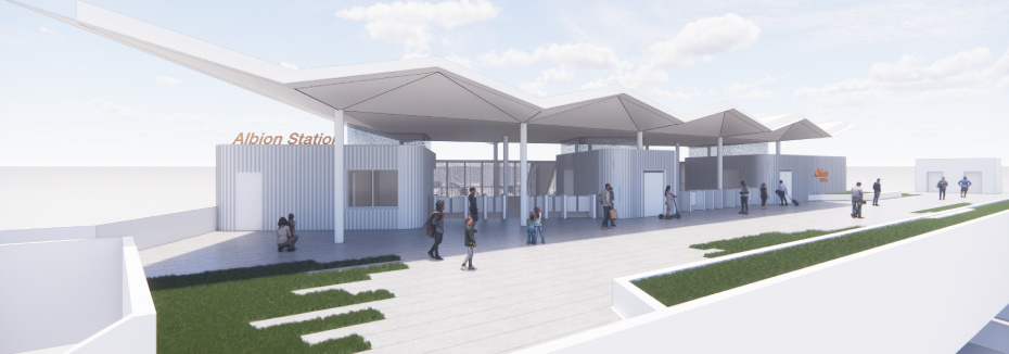 Artist impression of the new Albion station (cr: Department of Transport and Main Roads)