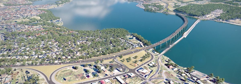 Artist impression of the new bridge (cr: Tasmanian Government)