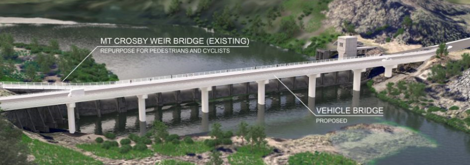 New vehicle bridge over Brisbane River (cr: Seqwater)