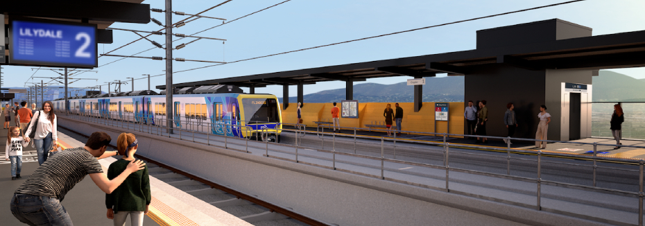 Artist impression of the new Croydon Station platform (cr: Victoria's Big Build)