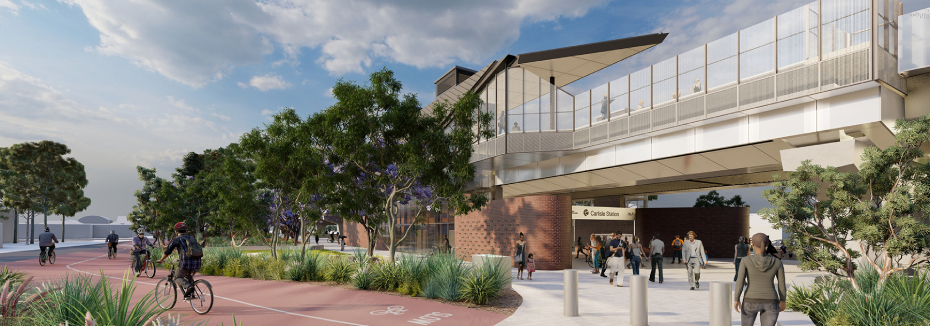 Artist impression of the new Carlisle Station (cr: METRONET)