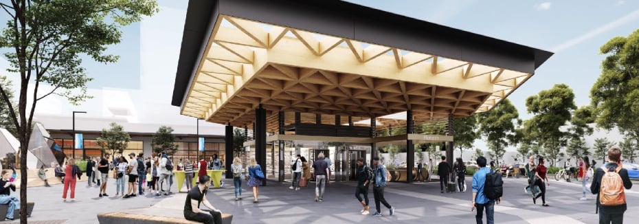 New Monash Station facade (cr: Suburban Rail Loop)