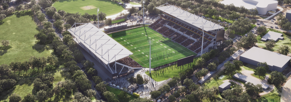 Artist impression of the upgraded stadium (cr: Infrastructure NSW)