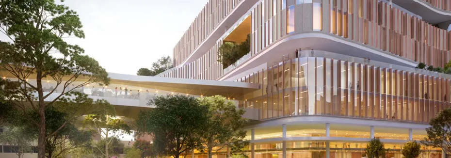 Artist impression of the new Women and Babies Hospital (cr: Hassell)