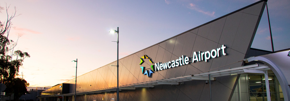 Front of airport (cr: Newcastle Airport)