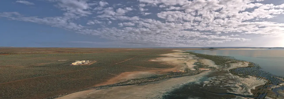 Artist impression of the Northern Water desalination plant (cr: Northern Water)