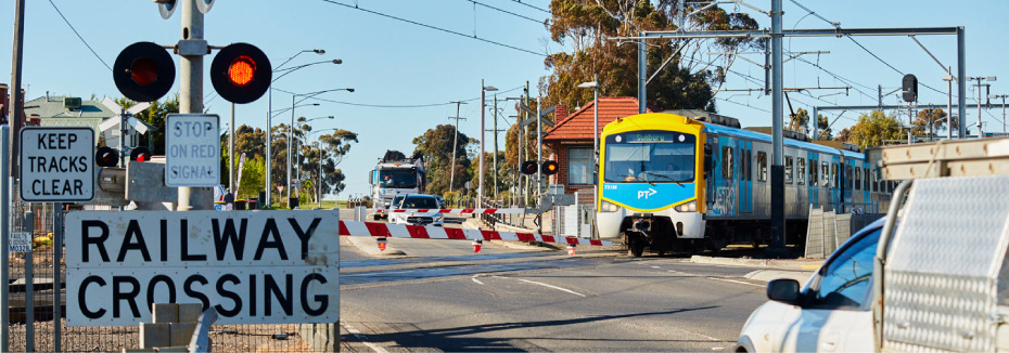 Old Calder Highway level crossing (cr: Victoria's Big Build)