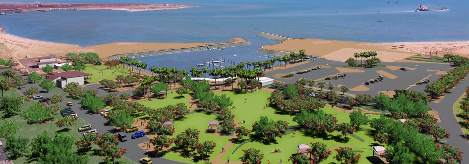 Artist impression of Spoilbank Marina (cr: Pilbara Ports Authority)