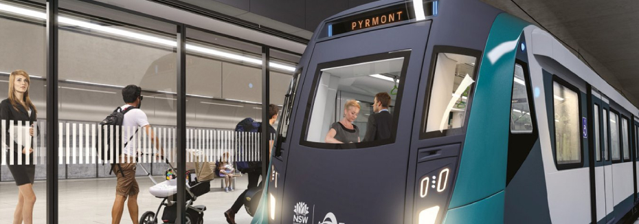 Sydney Metro train to Pyrmont (cr: Sydney Metro)
