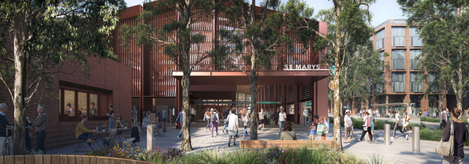 Artist impression of St Marys Station (cr: Sydney Metro)