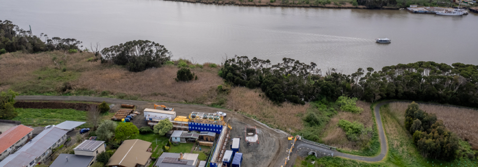 Pipeline construction site at Valley Street (cr: TasWater)