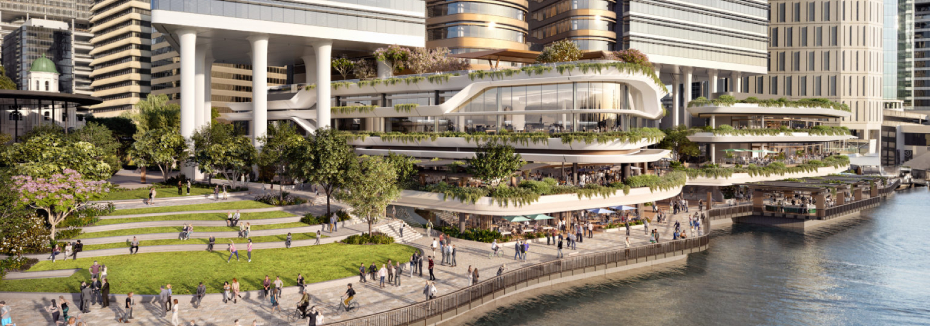 Artist impression of the waterfront (cr: Waterfront Brisbane)