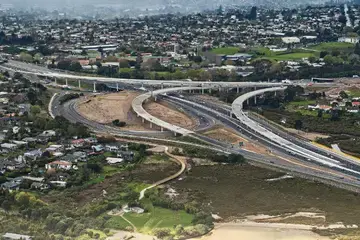 Aerial view of major highway interchange representing large-scale public infrastructure projects managed through Felix procurement.