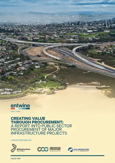 Aerial view of a large transport infrastructure project illustrating value creation through public sector procurement.